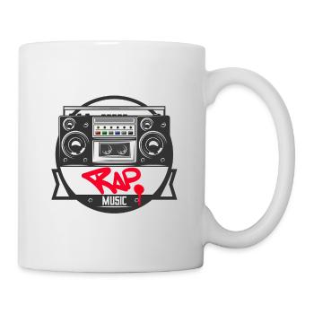 Musikbox Rap Logo Ghettoblaster Graffiti - Tasse - Weiß - Rechts