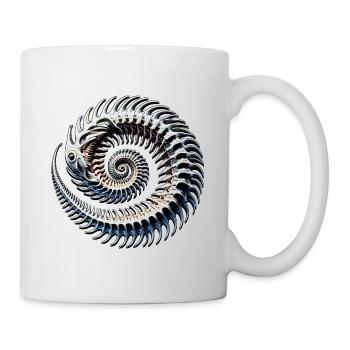Fantasie Fossil Spirale Knochenfisch Metamorphose - Tasse - Weiß - Rechts