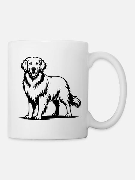 Golden Retriever mit stolzer Pose - Tasse - Weiß
