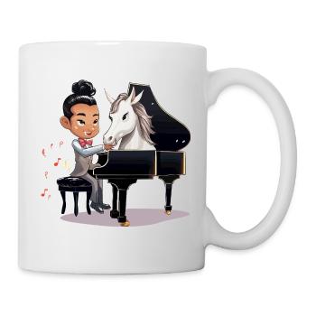 Pianiste et licorne sous les projecteurs - Mug blanc - blanc - Droite