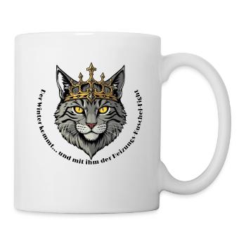 King Cat with Crown - Mug - white - Right