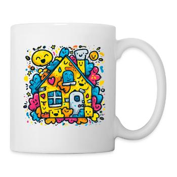 Éclaboussure de couleur de la maison riante - Mug blanc - blanc - Droite