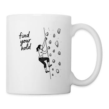 Bouldern Shirt Damen – Finde deinen Halt - Tasse - Weiß - Rechts