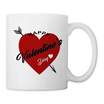 Valentinstag Herzschrift Design - Tasse - Weiß - Rechts