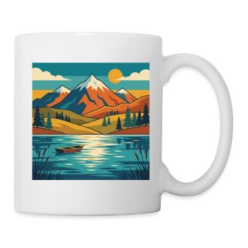 Bergsee-Dämmerung - Tasse - Weiß - Rechts