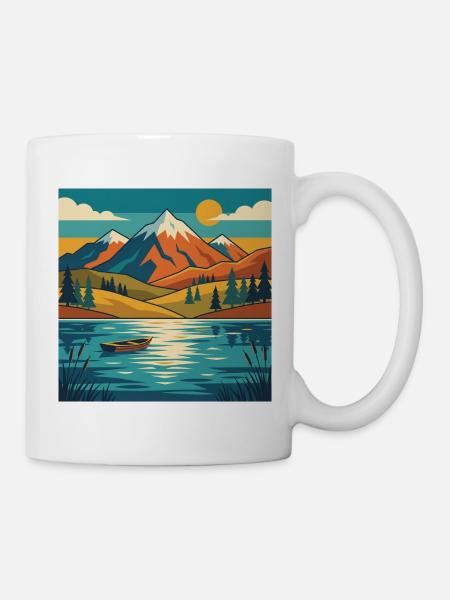 Crépuscule du lac montagneux - Mug blanc - blanc