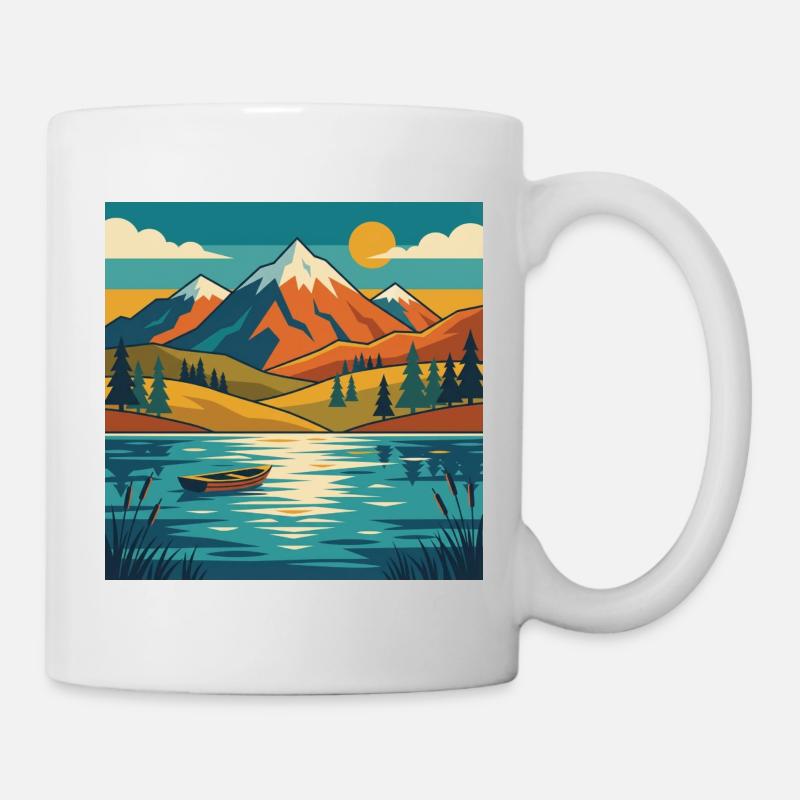 Crépuscule du lac montagneux - Mug blanc - blanc