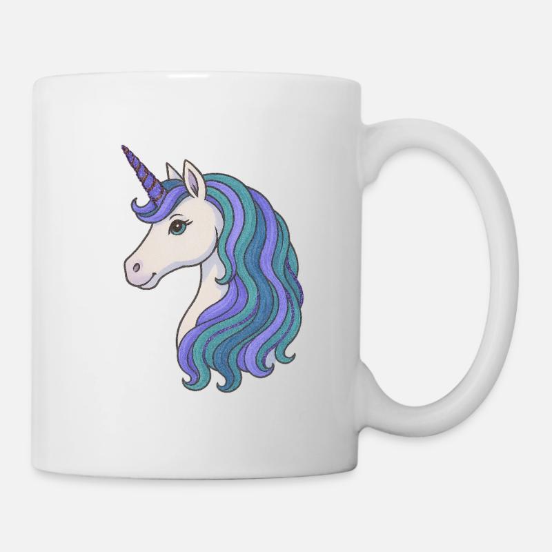 Portrait de crinière de licorne pastel - Mug blanc - blanc
