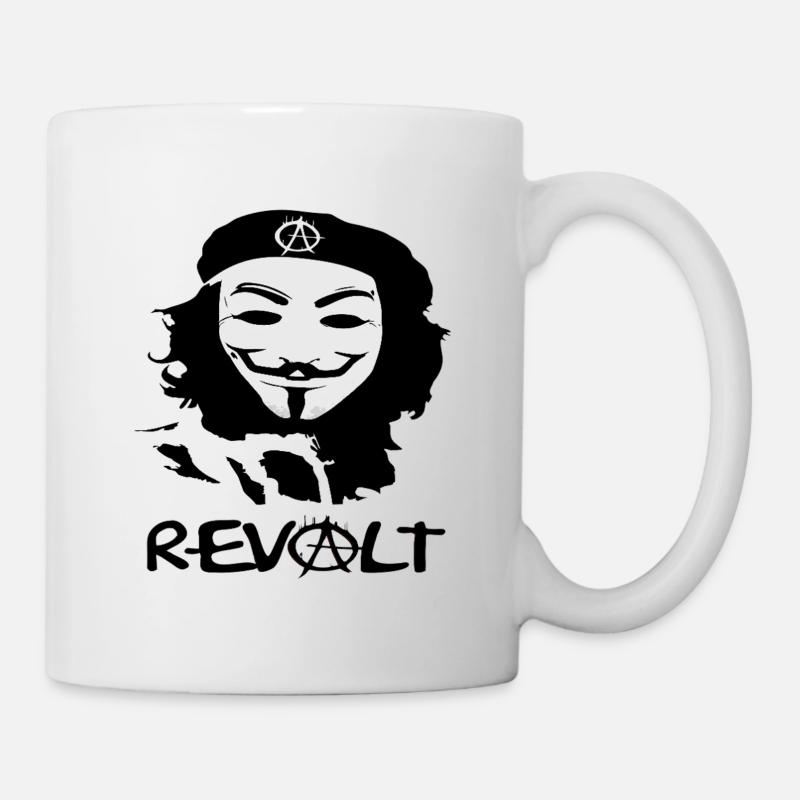 Maskierte Anarchie Silhouette - Tasse - Weiß