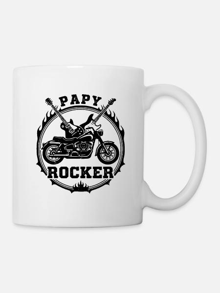 Vintage Grandpa Biker and Rocker T-shirt - Cade - Mug - white