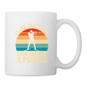 i like biathlon and maybe 3 people - Mug - white - Right