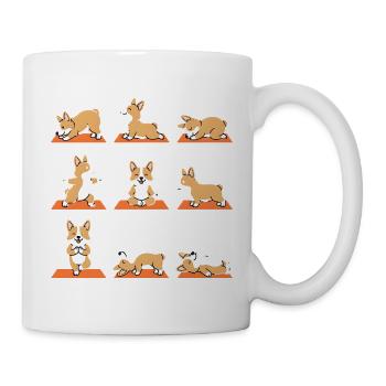 Corgi Yoga Poses for Dogs Yoga Fans - Mug - white - Right