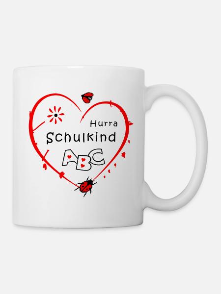Schulkind mit Marienkäfer - Tasse - Weiß