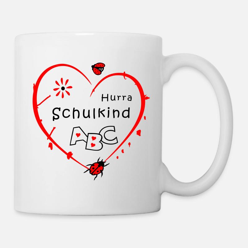 Schulkind mit Marienkäfer - Tasse - Weiß