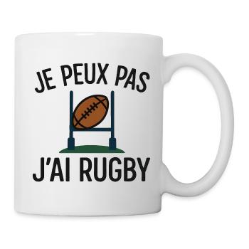 Je peux pas j'ai rugby - Mug blanc - blanc - Droite