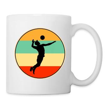 olleyball Player Retro Sunset Vintage Silhouette - Mug - white - Right