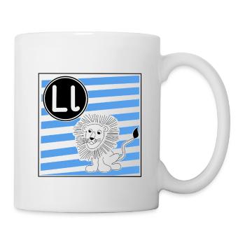 L wie Löwe - Tasse - Weiß - Rechts