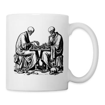 Skeletons play chess - Mug - white - Right