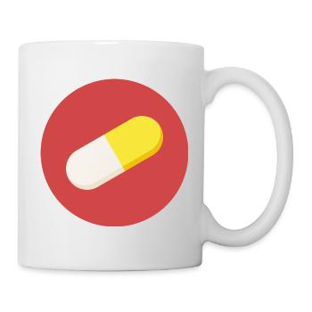 Logo mit Arzneimittelkapsel / Tablette - Tasse - Weiß - Rechts