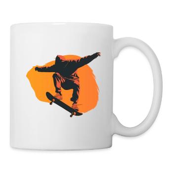 Skateboard lifestyle – Liberté et ride urbain - Mug blanc - blanc - Droite