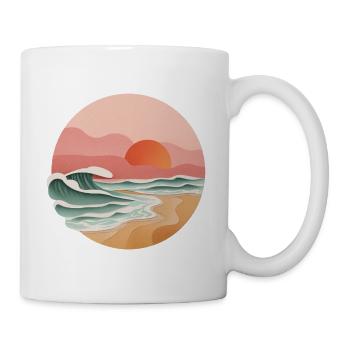 Ozean und Surfen – Leidenschaft für Wellen und Freiheit - Tasse - Weiß - Rechts