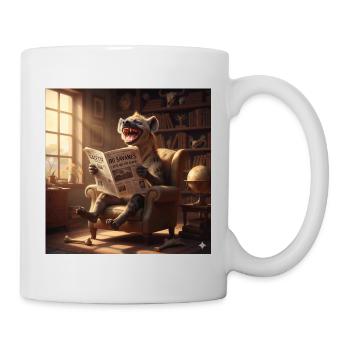 Literary hyena at the salon - Mug - white - Right
