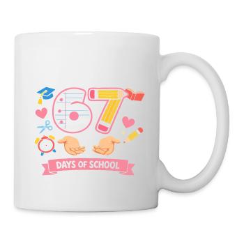 Bruh ich habe 67 Schultage überlebt - Tasse - Weiß - Rechts