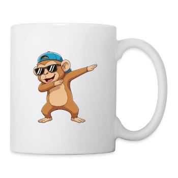Cool Dabbing Monkey Sunglasses Cartoon-Kunst - Tasse - Weiß - Rechts