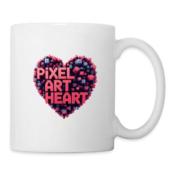 Collage de cœurs en pixel art - Mug blanc - blanc - Droite