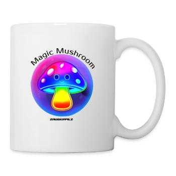 Leuchtender Regenbogenpilz Neon - Tasse - Weiß - Rechts