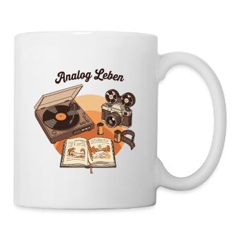 Analog Leben Retro Technik & Natur - Tasse - Weiß - Rechts