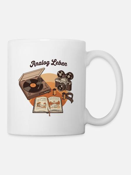 Analog Leben Retro Technik & Natur - Tasse - Weiß