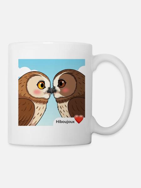 Hiboujoux_coeur - Mug - white