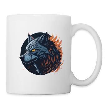 Loup nocturne  - Mug blanc - blanc - Droite
