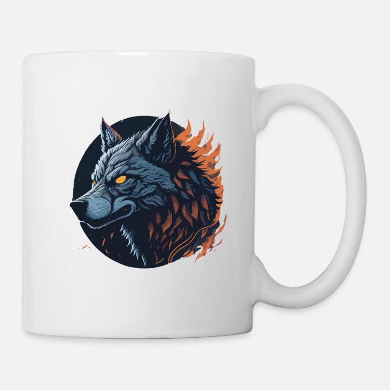 Night Wolf - Mug - white