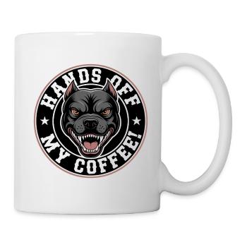 Chemise café drôle avec chien en colère - Mug blanc - blanc - Droite