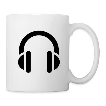Music and rhythm, headphones, logo earphones - Mug - white - Right