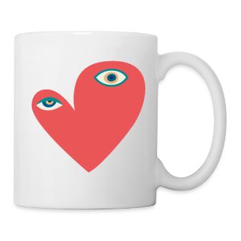 Surreal Heart with Eyes - Mug - white - Right