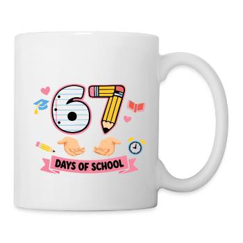 Bruh I survived 67 days of school - Mug - white - Right