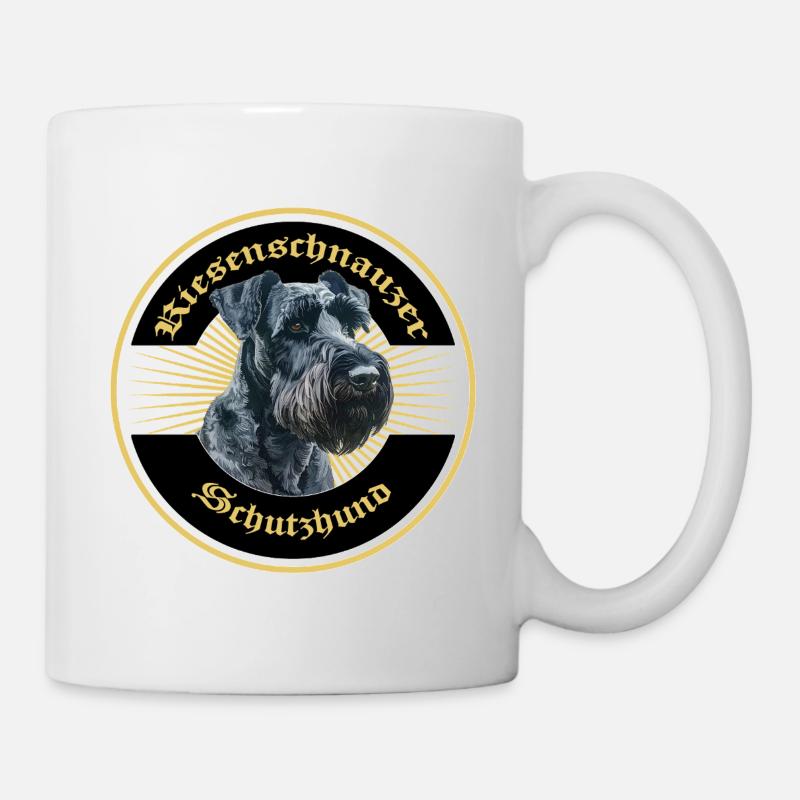Riesenschnauzer Schutzhund Emblem Gold - Tasse - Weiß