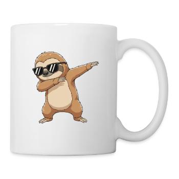 Cool Dabbing Sloth Sunglasses Cartoon Art - Mug - white - Right