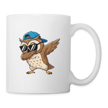 Cool Dabbing Owl Sonnenbrillen-Cartoon-Kunst - Tasse - Weiß - Rechts