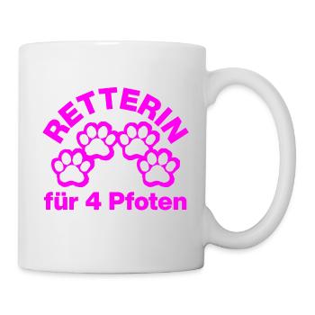 RETTERIN FÜR 4 PFOTEN! 🐾TIERLIEBE - Tasse - Weiß - Rechts