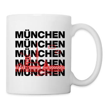 MÜNCHEN SKYLINE, MÜNCHENLIEBE ISARLOVE - Tasse - Weiß - Rechts