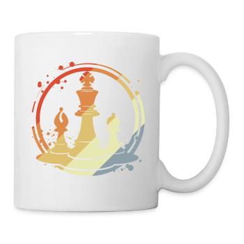 Chess pieces in retro style - Mug - white - Right