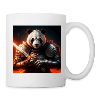 Panda warrior in fire armor - Mug - white - Right