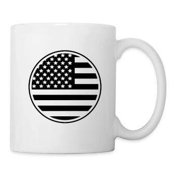 Runde USA-Flagge - Tasse - Weiß - Rechts