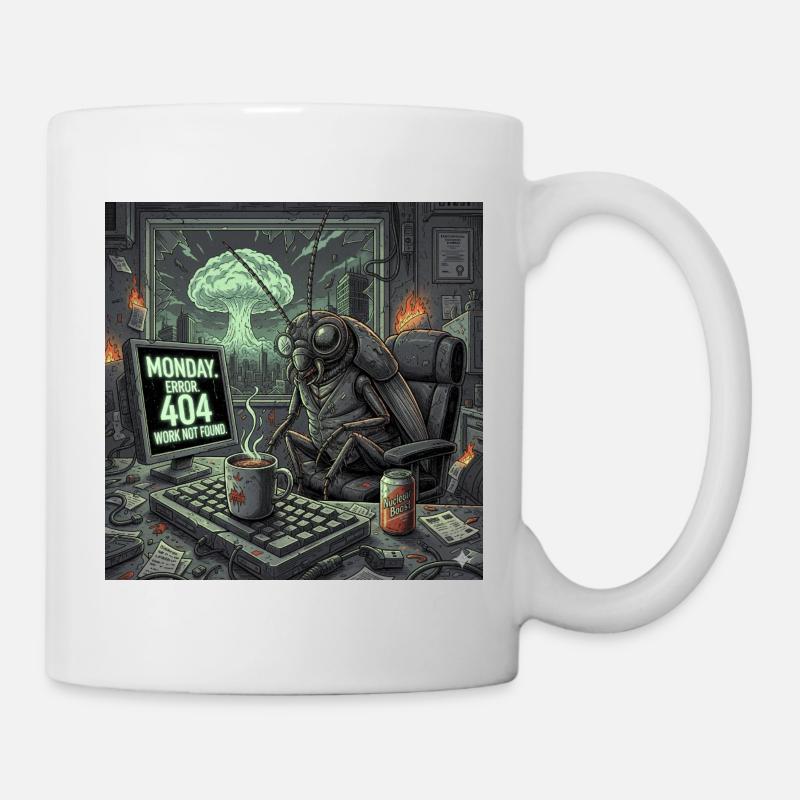Post-Apocalyptic Monday - Roach Office Crisis - Mug - white