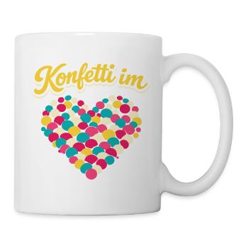 Confettis de carnaval en plein cœur - Mug blanc - blanc - Droite