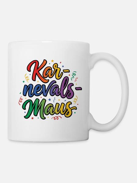 Karnevalsmaus Karneval Köln Kölner Karnevals Maus - Tasse - Weiß